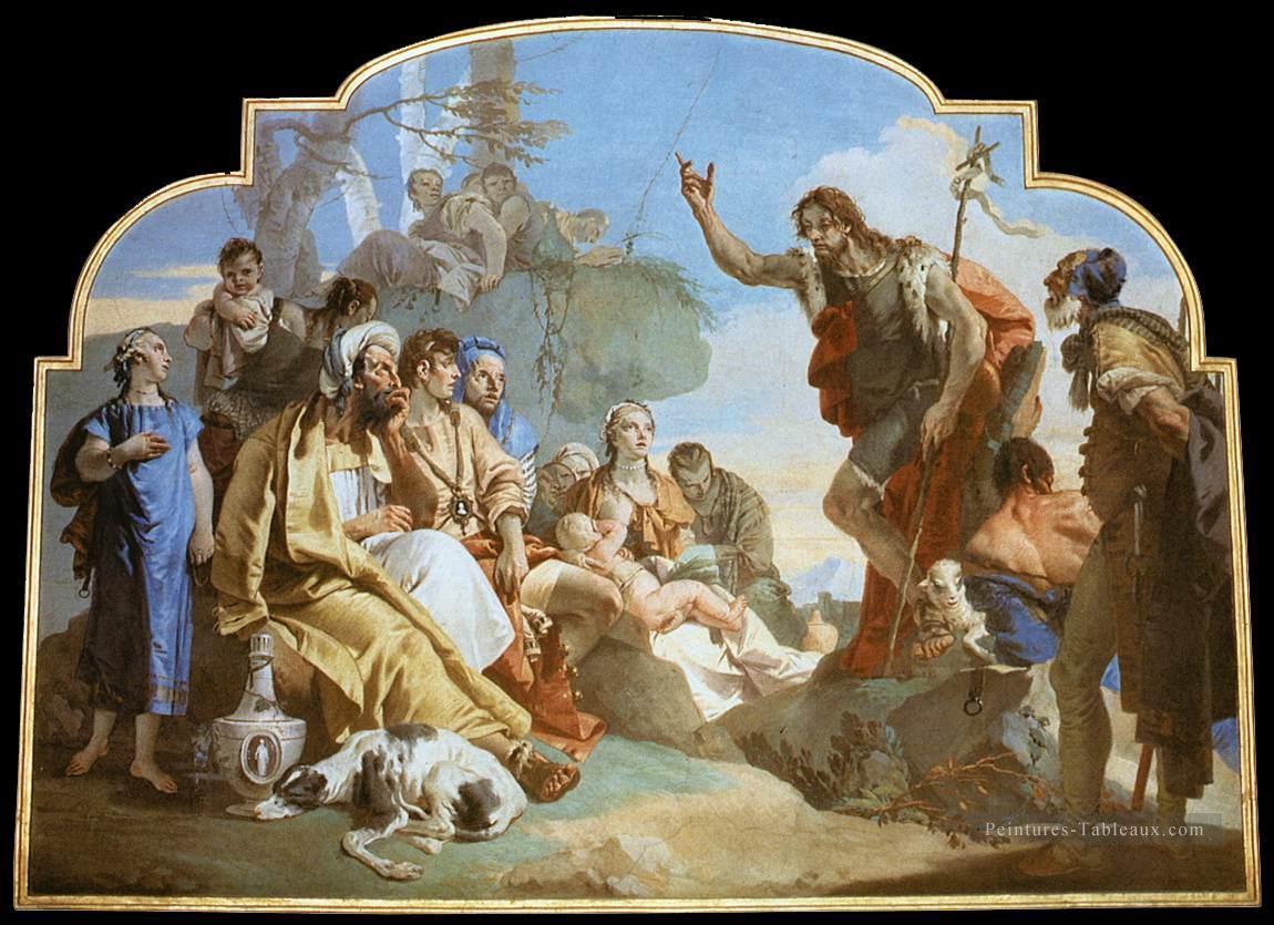Jean Baptiste Prêchant Giovanni Battista Tiepolo Peintures à l'huile